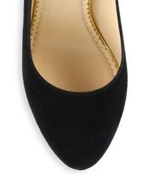 Charlotte Olympia Dolly Suede Crystal Platform Pumps