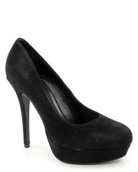 Kelsi Dagger Lizzy Black Suede Platforms Heels Shoes Uk 65