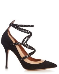 Valentino Love Latch Suede And Leather Pumps