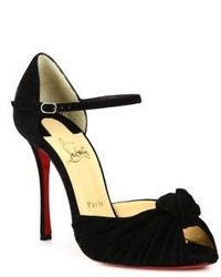 Christian Louboutin Marchavekel Knotted Suede Dorsay Pumps