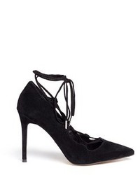 Windsor Smith Messy Lace Up Suede Pumps