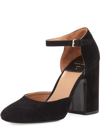 Laurence Dacade Mindy Suede Dorsay Ankle Wrap Pump Black