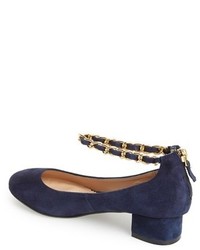 Molly Mod Ankle Strap Suede Pump