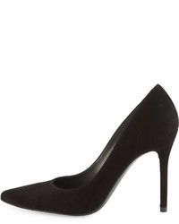 Stuart Weitzman Nouveau Suede Pointed Toe Pump Black