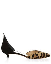Francesco Russo Point Toe Calf Hair And Suede Pumps