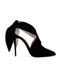 Christian Louboutin Roland Mouret Ramour 100 Suede And Metallic Textured Leather Pumps
