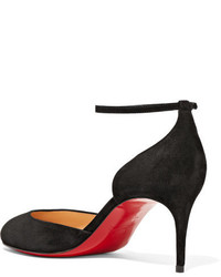 Christian Louboutin Rounditown 70 Suede Pumps Black