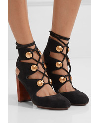 See by Chloe See By Chlo Lace Up Suede Pumps Black