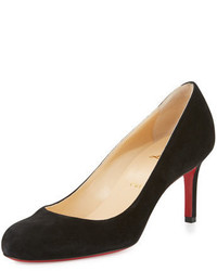 Christian Louboutin Simple Suede 70mm Red Sole Pump Black