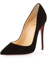 Christian Louboutin So Kate Suede Red Sole Pump Black
