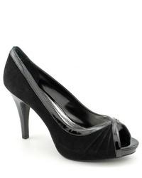Spicey Black Faux Suede Pumps Heels Shoes Newdisplay