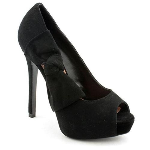 Steve Madden Bowderek Black Peep Toe Suede Pumps Heels Shoes ...