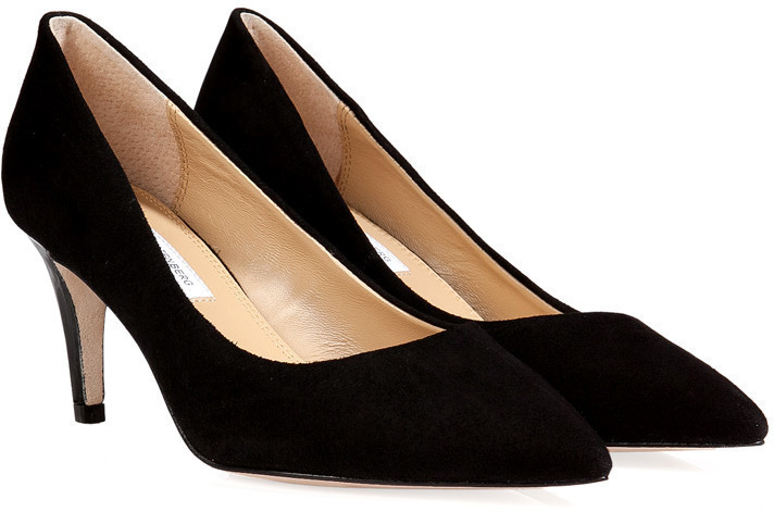 black mid heel pump