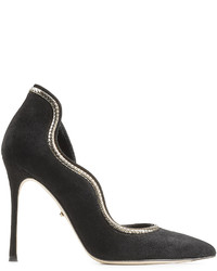 Sergio Rossi Suede Pumps With Chain Embellisht
