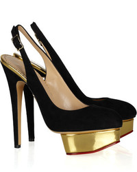Charlotte Olympia The Dolly Suede Pumps Black