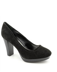 Ursula Black Suede Platforms Heels Shoes