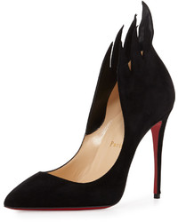 Christian Louboutin Victorina Flame 100mm Red Sole Pump Black