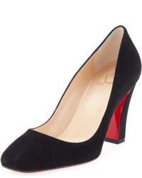 Christian Louboutin Viva Suede 85mm Red Sole Pump Black
