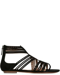 Alaia Alaa Perforated Strap Flat Sandals