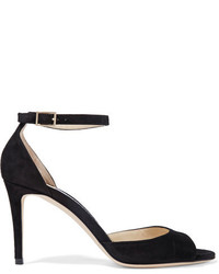 Jimmy Choo Annie 85 Suede Sandals Black