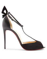 Christian Louboutin Aribak 100mm Leather And Suede Sandals