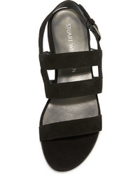 Stuart Weitzman Barrio Suede Slingback Sandal Black