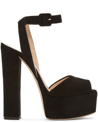 Giuseppe Zanotti Black Suede Lavinia Platform Sandals