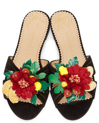 Charlotte Olympia Black Tropical Sandals