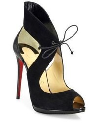 Christian Louboutin Campanina 120 Suede Leather Front Tie Sandals