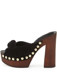 Charles David Hello Knotted Suede Sandal Black