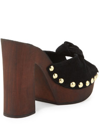 Charles David Hello Knotted Suede Sandal Black
