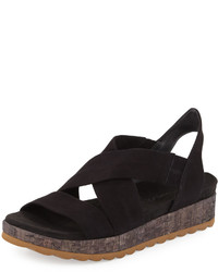 Bernardo Lisa Suede Crisscross Sandal Black