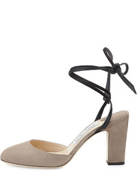 Jimmy Choo Lucia Suede 85mm Ankle Wrap Sandal