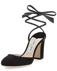 Jimmy Choo Lucia Suede 85mm Ankle Wrap Sandal
