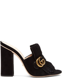 Gucci Marmont Fringed Suede Sandals