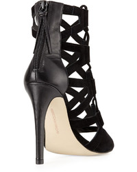 Rebecca Minkoff Roxie Caged Suedeleather Sandal Black