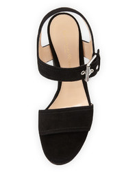 Gianvito Rossi Suede Two Band Platform Sandal