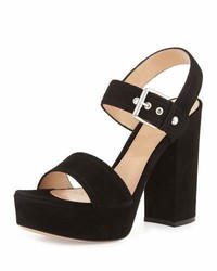 Gianvito Rossi Suede Two Band Platform Sandal