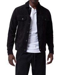 Good Man Brand Suede Jean Jacket In Black At Nordstrom