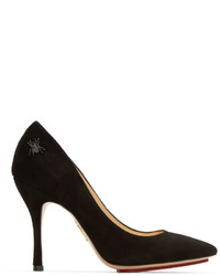 Charlotte Olympia Black Suede Bacall Heels