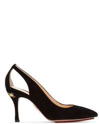 Charlotte Olympia Black Suede Lauren Heels