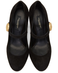 Dolce & Gabbana Dolce And Gabbana Black Suede Mary Jane Heels