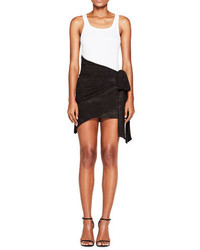 Saint Laurent Asymmetric Suede Wrap Skirt