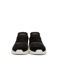 Essentials Black Laceless Backless Sneakers