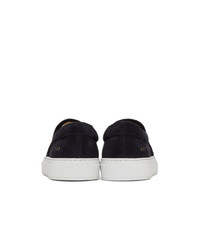 Woman by Common Projects Black Suede Slip On Sneakers