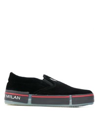 Marcelo Burlon County of Milan Cross Velvet Slip On Sneakers