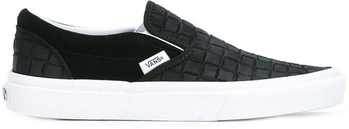 vans slip on pelle nera