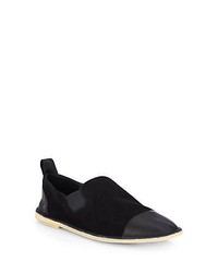 Vince Iona Suede Leather Slip On Flats Black