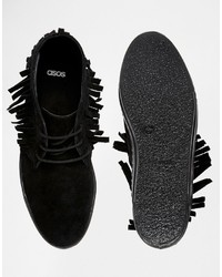 Asos Collection Drama Suede Fringe Sneakers