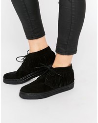 Asos Collection Drama Suede Fringe Sneakers